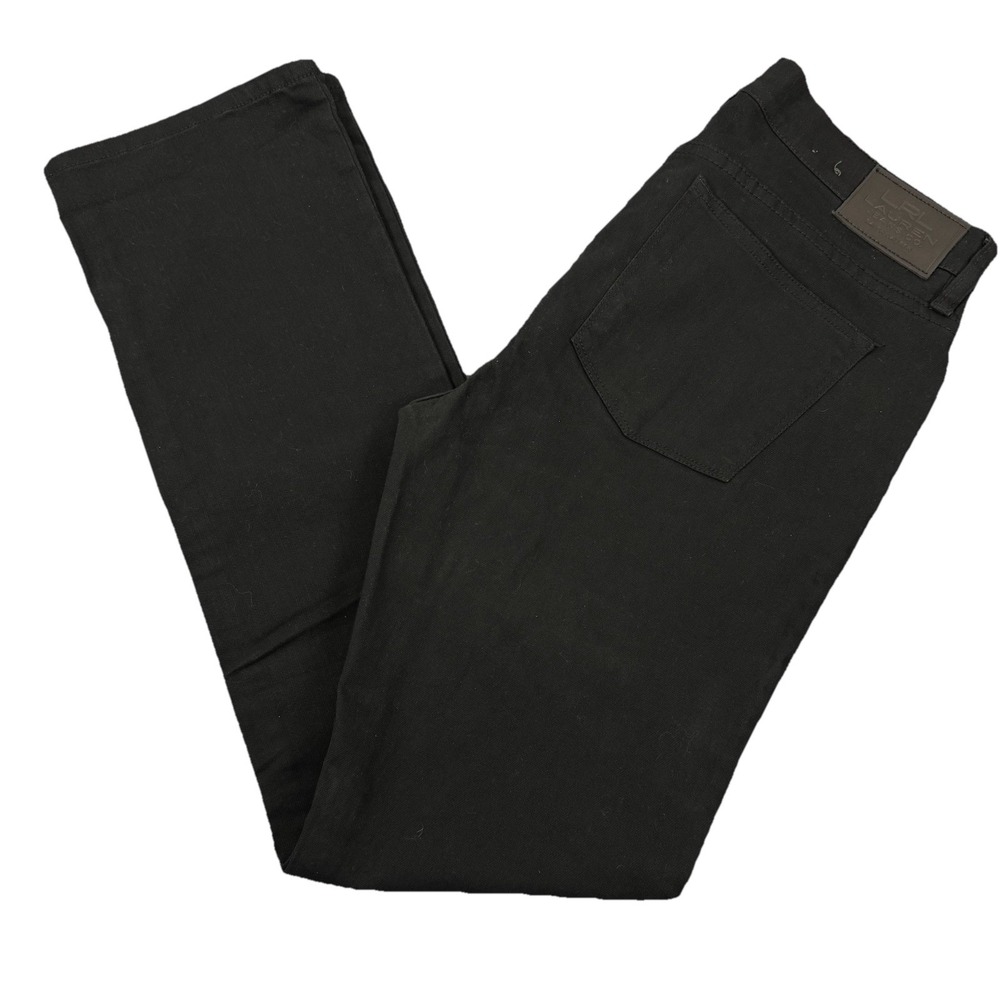 LRL LAUREN RALPH LAUREN Womens Classic Straight Black Denim Jeans - Size 8